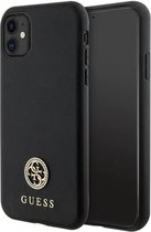 Guess 4G Strass Metal Logo Back Case - Geschikt voor Apple iPhone 11 (6.1") - Zwart