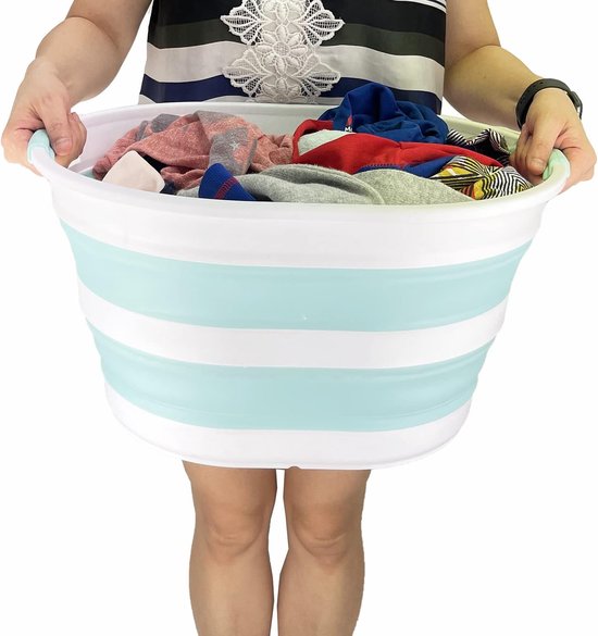 SAMMART Opvouwbare wasmand van kunststof, 42 liter, opvouwbare