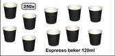 250x Tasse à Café en karton noir 120ml - Espresso Café chocolat lait soupe boisson tasse d'eau en karton