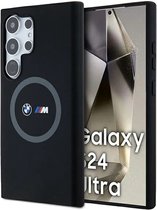 BMW M Silicone Back Case (MagSafe Compatible) - Geschikt voor Samsung Galaxy S24 Ultra (S928) - Zwart