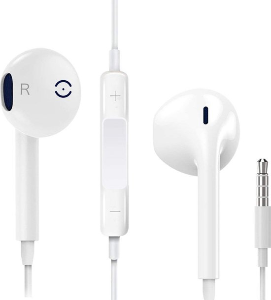 In-Ear Oordopjes met 3.5mm Jack - Oortjes met Draad en Microfoon voor Telefoon / Tablet / Laptop / Smartphone / GSM