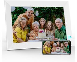 Digitale fotolijst met WiFi en Frameo App - 10.1 inch HD+ IPS Display - 32GB - Wit