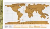 Aretica Scratch Map Scratch World Map - Blanc - 88 x 52 cm - Scratch map deluxe - Scratch poster with gold layer - World scratch map