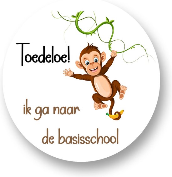 20x Traktatie stickers Toedeloe Aap - Verjaardag stickers - Afscheid ...
