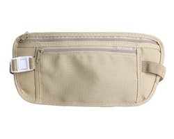 Secret Pocket - Reis Portemonnee - Heuptasje - Moneybelt - Hidden Pocket - Beschermhoes - Light Weight - Beige - Kaki