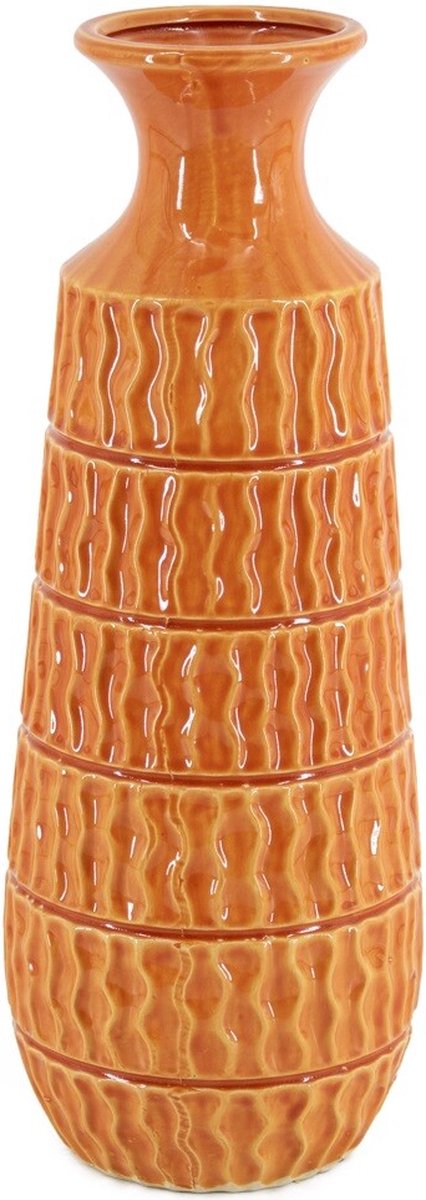 homebound by ky Aardewerk vaas tangerine/oranje | 15x15x30,5cm | vaas aardewerk