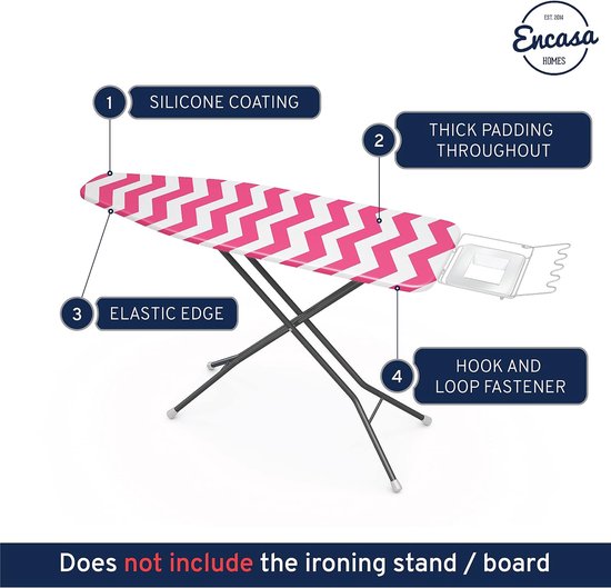 Housse De Planche à Repasser En Coton - Avec Bord élastique, Ajustement Facile - Protection Contre Les Brûlures Et Taches - Pour Planches 91x31cm à 120x41cm