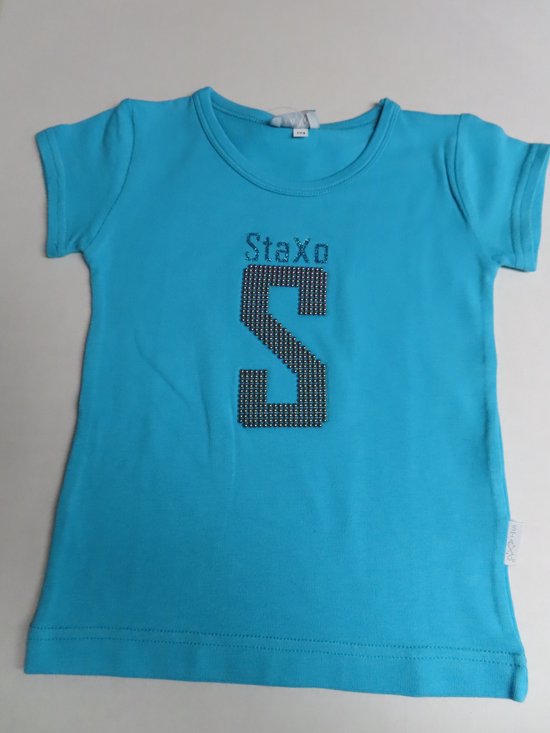 T shirt korte mouwen - Meisjes - Turquoise - S - 4 jaar 104