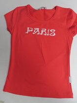 T shirt korte mouwen - Meisjes - Cara /wit - Paris - 6 jaar 116