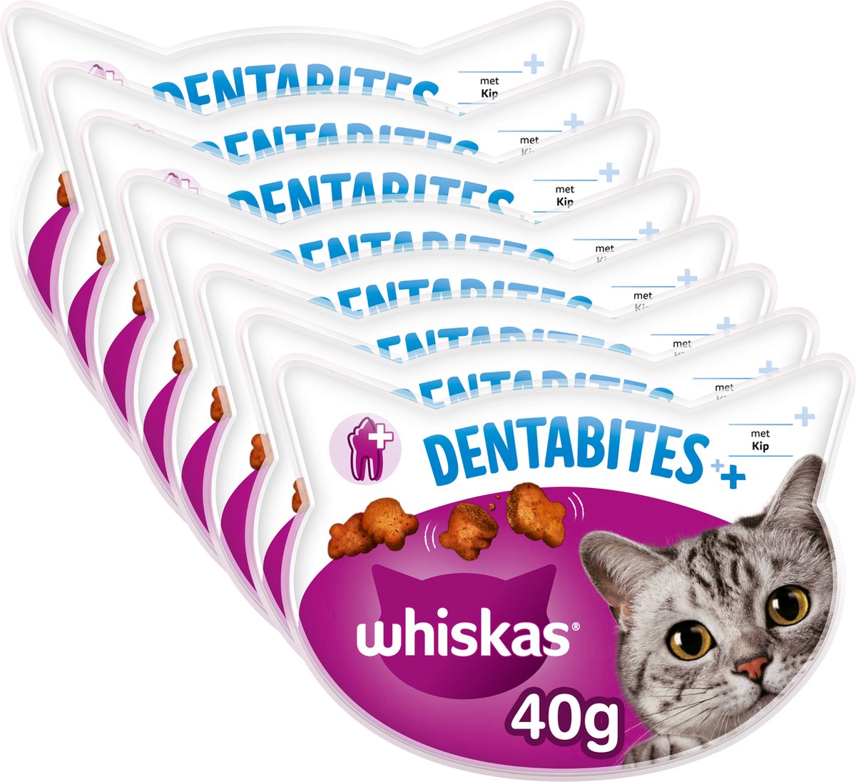 Whiskas Dentabites Kattensnoepjes - Kip - 8 x 40g