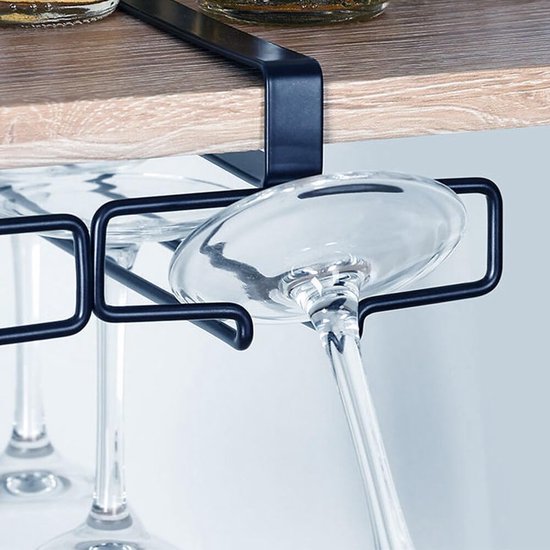 Wijnglashouder met 4 rijen - Wijnglazen opbergrek voor bar keuken café - 8-12 glazen Wijnglashouder met 4 rijen - Wijnglazen opbergrek voor bar keuken café - 8-12 glazen
