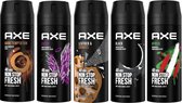 AXE Deodorant Spray - MIX 5 stuks - Africa Dark Temptation Collison Leather & Cookies