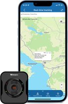 4G GPS Tracker Mini, met simkaart werkt in de EU, realtime tracking met SOS-alarm, draagbaar formaat voor auto, camper, auto, vrachtwagen, verwijderbare magnetische achterkant