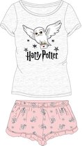 Harry Potter shortama/pyjama Hedwig coton gris/rose taille 134/140