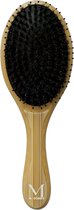 MOONIE'S® bamboe haarborstel rond - Bamboe - Acetaat - Dubbele borstelharen - Houtlook