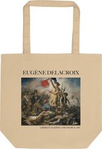Eugène Delacroix 'Vrijheid leidt het volk' ("Liberty Leading the People") Beroemde Schilderij Tote Bag | 100% Katoenen Tas | Kunst Tote Bag | Naturel