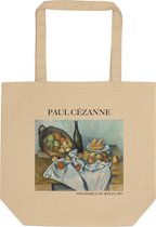 Paul Cézanne 'De mand met appels' ("The Basket of Apples") Beroemde Schilderij Tote Bag | 100% Katoenen Tas | Kunst Tote Bag | Naturel