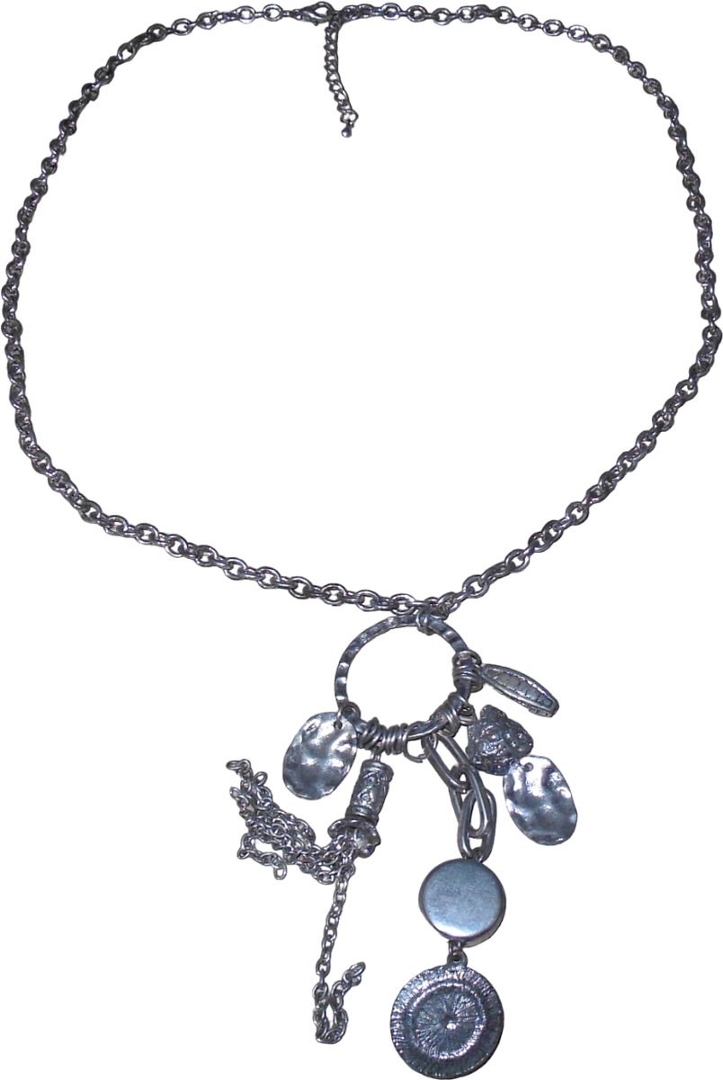 Ketting zilver met gevarieerde hanger