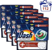 Dash Platinum Wasmiddel Pods - Wascapsules - Extra Reinigingskracht - Voordeelverpakking 112 (8 x 14) Wasbeurten