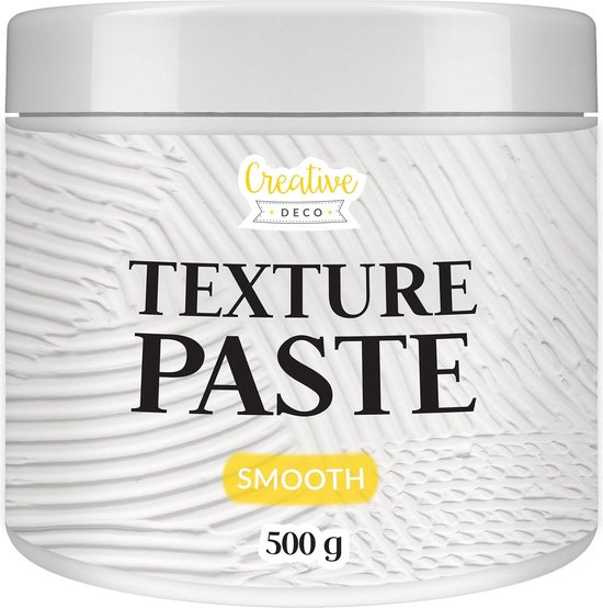 Creative Deco Structuurpasta met Gladde 500 g | Witte Fijne Pasta voor Kunstprojecten voor Acrylverf Eenvoudig te Gebruiken met een Spatel Voor het Creëren van 3D-effecten, Structuren, Texturen