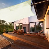 Zonnezeil, waterdicht, rechthoekig, 4 x 4 m, zonwering, waterafstotend, premium PES polyester met uv-bescherming, voor balkon, tuin, terras, vierkant, crème