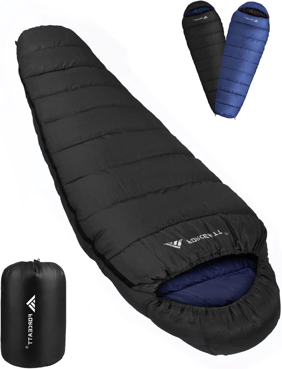 Slaapzak winter -7 °C tot 20 °C (18 kg ~ 24 kg/210 x 80 cm) mummieslaapzak licht 4 seizoenen waterafstotend - voor rugzakreizen kamperen hiking Slaapzak