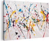 Artaza Tableau sur Toile Éclaboussures de Peinture Colorées sur Fond Witte - 60x40 - Décoration murale - Photo sur Toile - Impression sur Toile
