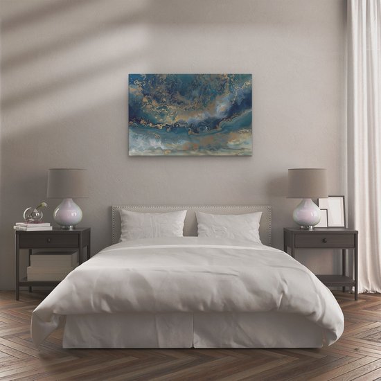 Artaza Peinture sur toile oeuvre abstraite de Blauw et Goudor - 120x80 - Groot - Photo sur toile - Impression sur toile