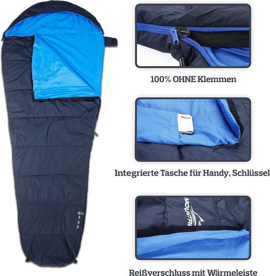 Ultralichte en Compacte Zomerslaapzak / 3-4 Seizoenen Mummie Slaapzak - Outdoor Kamperen Reizen Festivals (205 x 80cm) - Koppelbaar van Merkloos — afbeelding 5