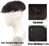 100% Echte haar extensions om grijs haar of kale plek te bedekken of voor meer volume zwart haartopper heren model 1 lang