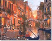 Cards & Crafts Grachten van Venetië Schilderen Op Nummer met Frame 40x50cm - Painting by Numer - DIY schilder pakket