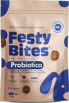 Probiotica Hond - Met Kip - Bij Jeuk, Gras eten, Diarree, Verstopping & Braken - Ondersteunt Darmflora & Spijsvertering - Hondensnacks - FAVV goedgekeurd - 60 Hondensnoepjes - Brievenbuspakket