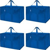 Somstyle 4x XL Opbergtassen - Big Shopper met Rits - Boodschappentas - Verhuistassen - Waterdicht - Blauw