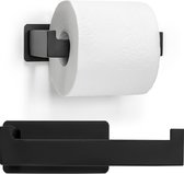 Toiletrolhouder Zonder Boren - Zwart - WC Rolhouder Zelfklevend