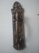MadDeco - set lange gietijzeren deurgrepen met draak er in verwerkt - bronskleurig - 8 x 6 x 30 cm