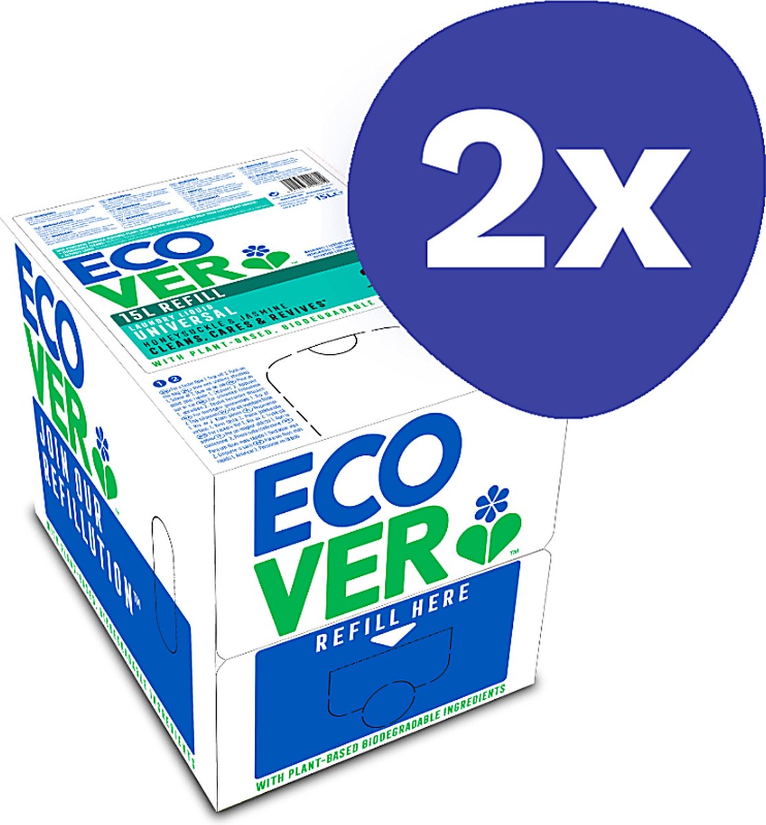 Goedkoopste Ecover Vloeibaar Wasmiddel Navulverpakking (tot 300 wasbeurten) (2x 15L