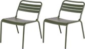 MaximaVida chaise longue en métal Max XXL vert olive - carton de 2 pièces