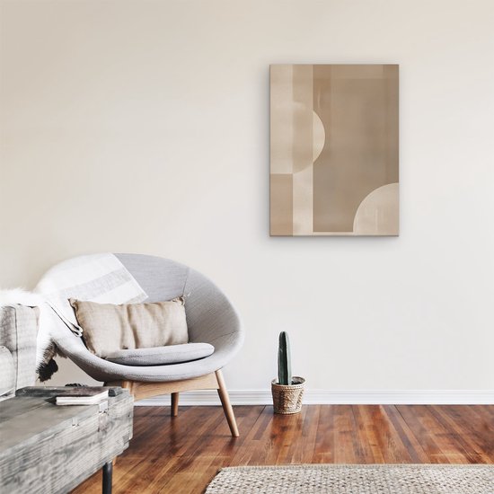 Artaza Peinture sur toile Beige et Wit Image abstraite – 60 x 80 – Décoration murale – Photo sur toile – Impression sur toile