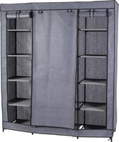 XXL-kledingkast - ca. 150 x 175 x 45 cm - grijs-zwart - ruime opbergmogelijkheden Kledingkast