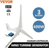 KOSMOS - Vevor Windturbinegenerator - Windgenerator - 400W - 3 Bladen - Laadregelaar - Voor Rv, Jacht, Boerderij - Draagbaar