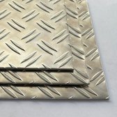 Tôle à damier en aluminium Tôle à 2 déchirures - 3,5/5 mm - 300x300 mm