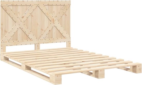 vidaXL-Bedframe-met-hoofdbord-massief-grenenhout-160x200-cm