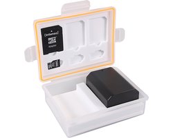 Bewaarbox voor camera accu's en geheugenkaarten - voor o.a. Canon LP-E6, Sony NP-FZ100 en Nikon EN-EL15