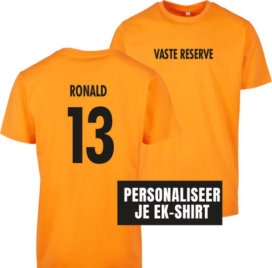 EK t-shirt oranje S - Gepersonaliseerd - Vaste reserve - soBAD. | EK 2024 | Unisex | T-shirt dames | T-shirt heren | Voetbal