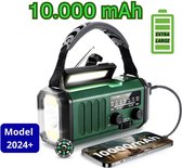 Noodradio® XL - 10.000 mAh - Model 2024 - Zaklamp Oplaadbaar - Radio op Batterijen - Solar Powerbank Zonneenergie
