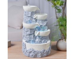 Kamerfontein White Ganda (30cm) | Binnenfontein | Waterornament | Incl. LED Verlichting | Feng Shui Webwinkel