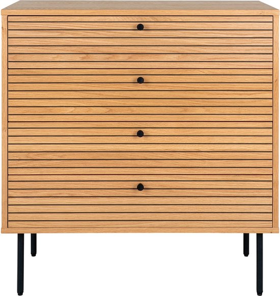 Dressoir Naturel Eiken Fineer - 80x40x85cm - Gewicht 40kg - House Nordic