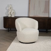 Draaifauteuil Beige Bouclé - 74x72x73cm - Zola - Giga Meubel