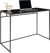 House Nordic Vita bureau - zwart metaal - zwart blad - 100x45x75cm (bxdxb)