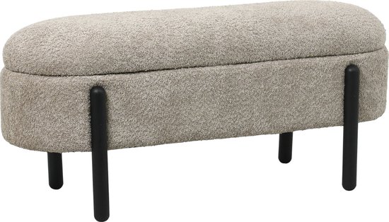 Giga Meubel Opbergbank Vieve - Taupe - Stof - 108x41x48cm